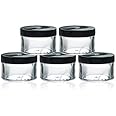 SNU Empty Cosmetic Acrylic Container Jars with Black Outer Lid and Inner White Lid Set for Lip Balms, DIY Skin Care, Body Butters and Creams - Pack of 5 Pcs (50 Grams, Transparent)