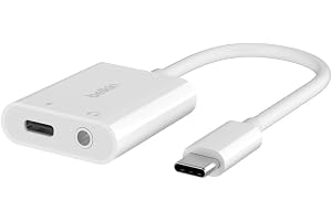Belkin RockStar™ 3,5 mm ljud + USB-C® laddningsadapter, hörlursadapter med USB-C 60 W Power Delivery snabbladdning för iPhone