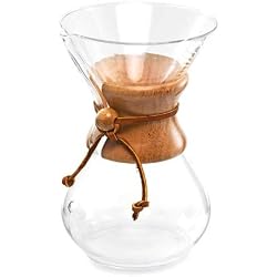Chemex Cafetière Verre 10 tasses - Poignée Bois - 1,25 L