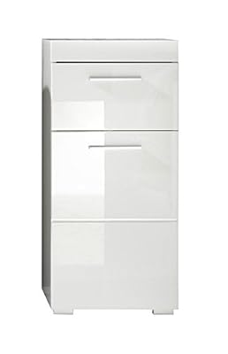 Maisonnerie 1393-802-01 Amanda Meuble de Salle de Bain pour Dessous d'Evier Blanc Ultrabrillant LxHxP 37x79x31 cm