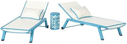 Dollhouse Miniature Sun Chaise Set in Blue by Falcon Miniatures