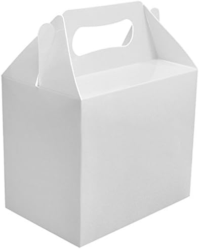 20 White Solid Colour Children's Birthday Party Treat Boxes