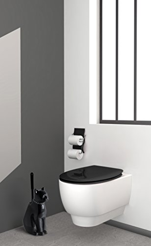 Gelco 704786 Tiere Toilettenbürstenhalter Katze Keramik und Kunststoff schwarz 15 x 12 x 29,5 cm - 3