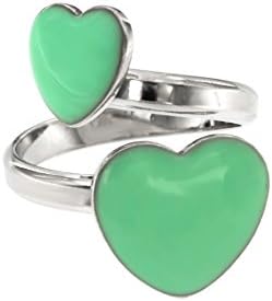 Padre Nostro - Ring contrary with two hearts Silver 925 Glazed turquoise