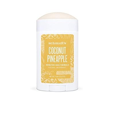 Schmidt's, Déodorant d'Origine Naturelle Stick pour Peau Sensible à l'Ananas & à la Noix de Coco, 75g, Certifié Vegan, Efficace 24h