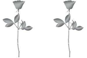 ‎GREENIT GreenIT Rose 10cm Auto Fenster Spiegel Aufkleber Tattoo die Cut Decals Vinyl Selbstklebende Deko Folie Depeche Mode (2 Stück Silber-metallic)