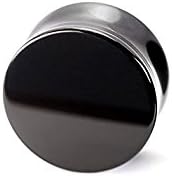 Solid Black Acrylic Ear Plug, Double Flared 12mm by SHOKK