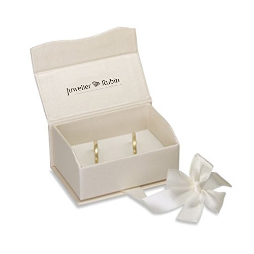 Trauring Etui BOX für 2 Ringe Verpackung Juwelier Rubin Creme - 4