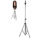 Adjustable Aluminum Metal Tripod Stand Holder Hairdressing Training Head Mold Mannequin Holder Salon Hair Clamp With Carrying Bag 80-133CM