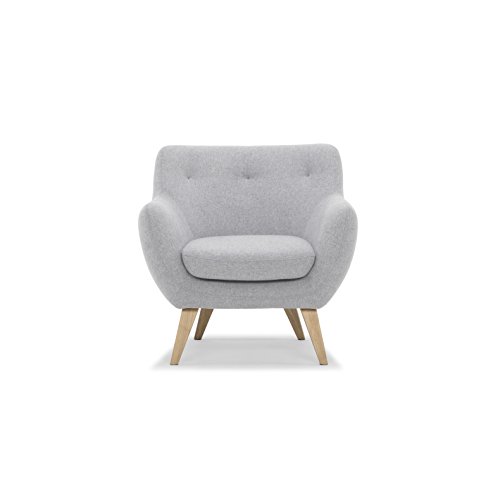 Scandinavian Design Oscar Fauteuil Tissu Gris Clair 82 X 79 X 80 Cm