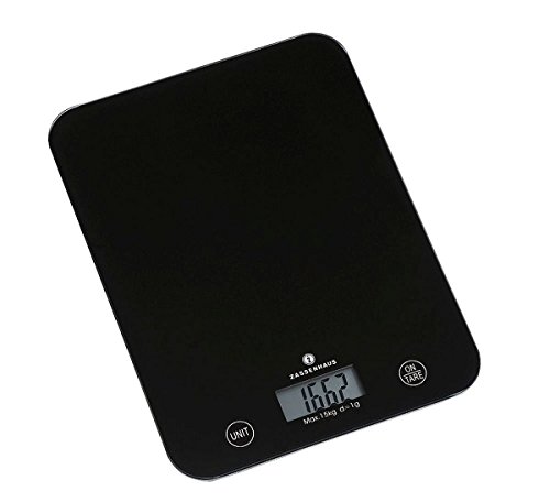 Zassenhaus - Küchenwaage Digital "Balance XL" (073379) Schwarz, bis max. 15kg