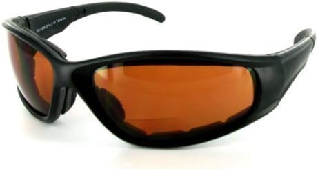 SPORTSTER - Amber 2.50 Bifocal Sunglasses / Safety Glasses with Non-Prescription Reading Lens. Read while you work or play in the sun! by Ritzy Readers