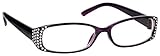 Für Kurzsichtigkeit. Schwarz Lila Diamonte Stil Kurzsichtig Fernbrille Für Kurzsichtigkeit Designer Stil Frauen Damen M93-5 Dioptrien -1,50