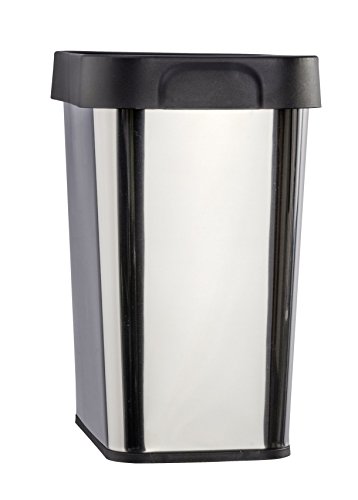 Wenko 22154100 Universal-Abfalleimer eckig, Fassungsvermögen 12 L, Edelstahl, glänzend, 19 x 29,5 x 32 cm - 3
