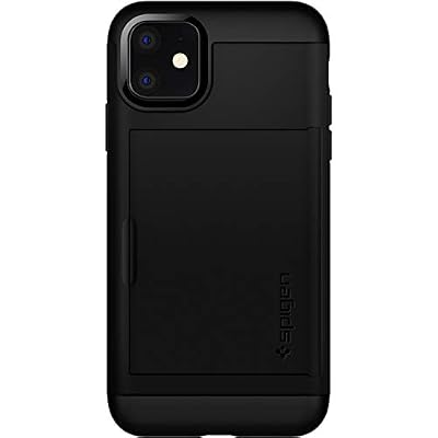 Spigen Coque iPhone 11 [Slim Armor CS] Porte Carte, Double Protection, Coque Compatible avec iPhone 11 (2019) - Noir