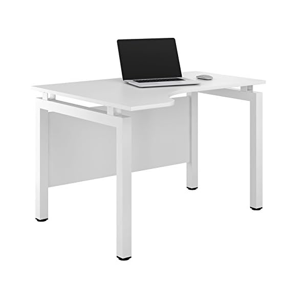UCLIC Bench Corner Desk, Metal White, 90x120x72 cm