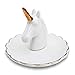 Produktbild Keliour-bx Frauen Schmuckschatulle Einhorn Geschenk Ring Halter Ring Dish Einhorn für Frauen Einhorn für Mädchen Geburtstag Für Ohrringe Armbänder Ringe (Farbe : Weiß, Größe : 14x12cm)