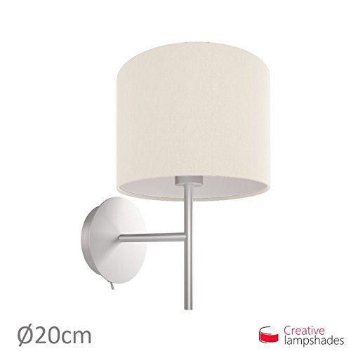 Lampenschirm Zylinder Sand Leinwand – Durchmesser 35cm – H. 22cm, Amerikanisch F10, Nein - 4