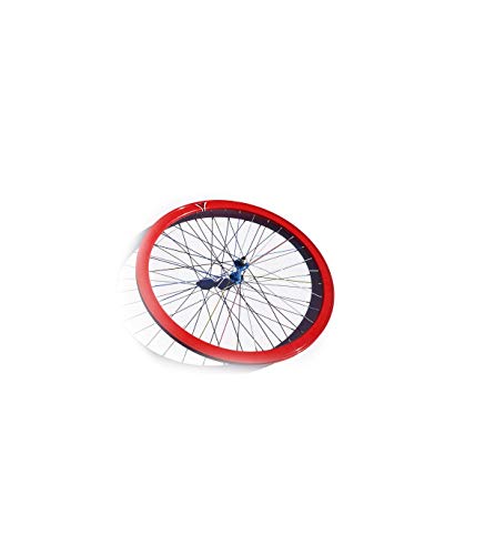 Riscko 003l Rueda Delantera Bicicleta Personalizada Fixie Talla L Rojo