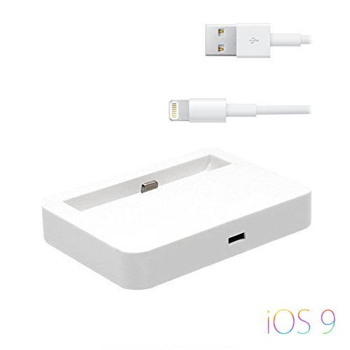 Original iProtect 2 in 1 Set mit Dockingstation / Ladestation für das iPhone 5 5s 5c und USB Datenkabel Ladekabel Connector in weiß