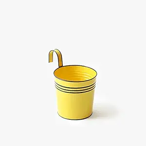 Casa Decor Yellow Pop Metal Hanging Planter for Flower Pots (Big, L-11 x B-8