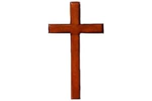 MIFAN Shalom Christian brown wooden cross 10cm hanging or holding mahogany crucifix