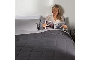 Brentfords Double Weighted Blanket Adult 8kg, Gifts for Her Weighted Blanket Anxiety Relief Soft Comfy Heavy Blanket for Bed Sofa, 150 x 200cm (17lb) (Disclaimer Only suitable for age 3+ years) - Grey