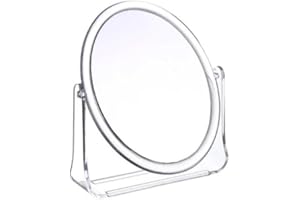 ANRTC Makeup Mirror Double Sided Magnifying Cosmetic Small Mirror High Definition Portable Tabletop Adjustable 360° Rotating Placement Ideal for Makeup Shaving Dressing Table Vanity Desk and Travel (Oval)
