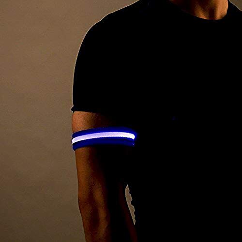 thyway LED Running brazalete reflectante banda con carga USB para Running, ciclismo (azul (2pcs))