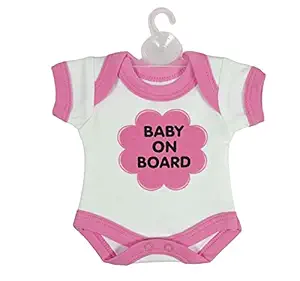 Giggle Basket Baby On Board - Cloth Safety Sign Board (Romper-Pink)