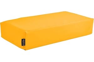 Pader Medi Tech Orthopädisches Entlastungskissen, Positurkissen 50x25x10 cm I Bandscheibenkissen, Stufenkissen, Lagerungskissen für Beine mit festem Schaumkern (06 Safran)