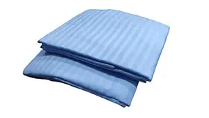 Akhil Satin Stripes 100% Soft Cotton Bedsheet for Single Bed. (BOY Blue, 2)