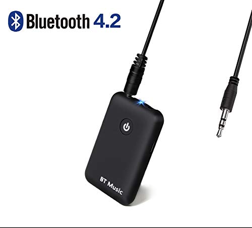 Bluetooth 4.2 Transmitter Empfänger, Tragbarer kabelloser Bluetooth Receiver 2 in 1 Adapter 10 Stunden Spielzeit 3,5mm Audio Geräte für TV, PC, Kopfhörer, Heim Stereoanlage und Auto Soundsysteme Etc Bluetooth 4.2 Transmitter Empfänger, Tragbarer kabelloser Bluetooth Receiver 2 in 1 Adapter 10 Stunden Spielzeit 3,5mm Audio Geräte für TV, PC, Kopfhörer, Heim Stereoanlage und Auto Soundsysteme Etc