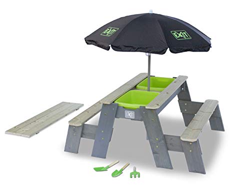 EXIT Aksent Sand-, Water Picnic Table L Deluxe Bac à Sable et bac d'eau