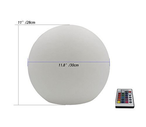 Glovion Outdoor/Indoor Waterproof Rechargeable LED Ball Light Mood Lamp (Cordless , Remote Control , RGB Color Changing)-30CM