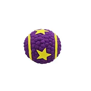 PoochBox Latex Material Squeaky Chew Teething Star Ball for Dog, Puppy (Large)
