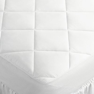 Linens Limited Anti Allergy Polycotton Quilted Mattress Protector, 12 Inch, Single