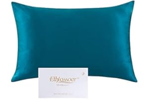 Ethlomoer Poszewka na poduszkę w 100% z naturalnego, czystego jedwabiu, dla włosów i skóry, obustronna 19 momme, liczba nici 600, wzór z ukrytym zamkiem błyskawicznym, 1 sztuka (turkusowa, 80 x 80 cm)