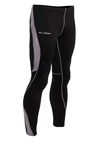 Mobina Dynamique Compression Pantalon de Course pour Homme Sport Fitness - Gris/Noir