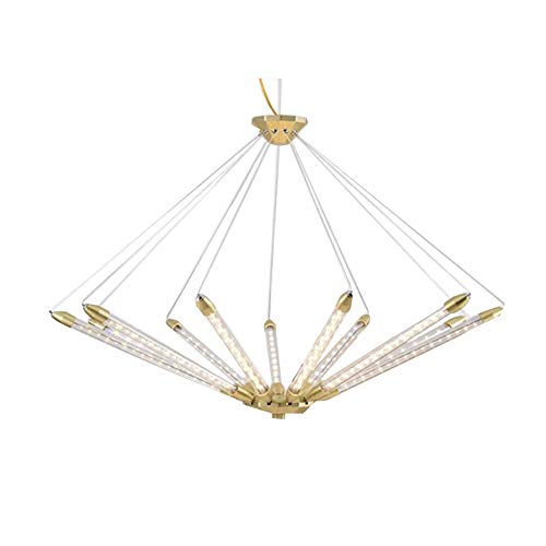 Preisvergleich Produktbild Moderne kreative einziehbare Persönlichkeit Kronleuchter Kunst Lampe Rohr Schlafzimmer Studie einfache Wohnzimmer Kronleuchter Beleuchtung Einzigartiger Stil (Farbe : Gold-11 lights-Weißes Licht)
