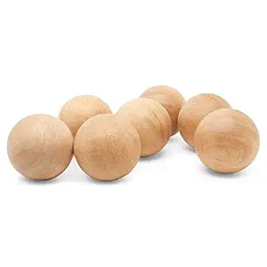 3 Wooden Round Ball Bag of 3 Unfinished Natural Round Hardwood Balls Smooth Birch Balls for Crafts and DIY Projects (3 inch Diameter)