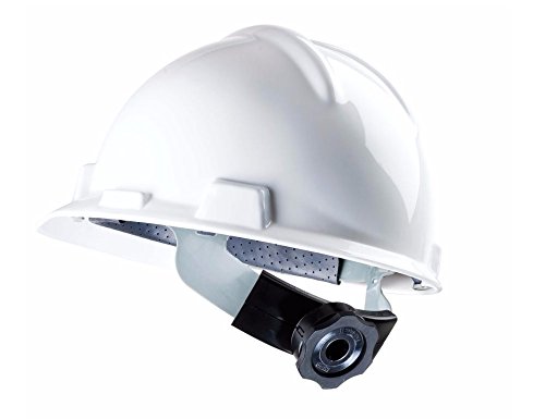MSA V-Gard 200 Helm EN397 mit Belüftung und Drehradregelung FasTrack – Bauarbeiterhelm Arbeitshelm Schutzhelm Baustellenhelm, Farbe: weiss - 4