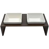 Wolters Cat&Dog 22542 Futterstation Meshidai Doppelnapf Größe S 2 x 0.4 liter, tabac