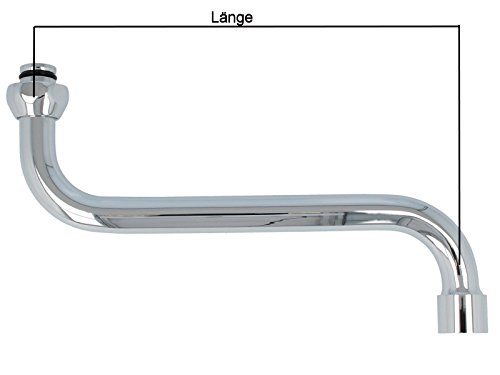 tecuro S-Auslauf für Wand-Armaturen verchromt, Länge 200 mm – 3/4″ Anschluss, konisch dichtend für Ø 18 mm Aufnahme - 2