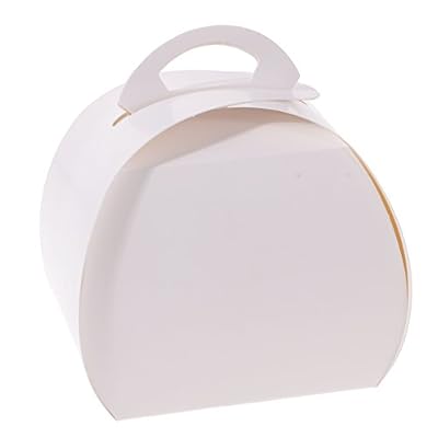 MagiDeal 20pcs/Lot Boîte à Gâteau en Carton Forme Arc avec Poignée Fourniture pour Boulangerie Pâtesseire - Blanc pur