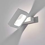  HAOFU 10 W LED Wandleuchte, LED Wandleuchte, Innendekoration für Wohnzimmer, Wohnzimmer, 3000 K, warmweiß, 145 x 130 x 30 mm Modern Bianco+bianco Naturale