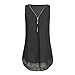 Produktbild Damen Ärmellose Chiffon Bluse, Cooljun Frauen 2018 Sommer Elegant Weste Top Hemdbluse Unregelmäßigkeit Casual Unterhemd Shirts Tank Tops T Shirt (XXXXL, Schwarz (B))