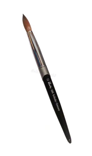 Professional Black Silver Kolinsky Acrylic Nail Brush Round Size 8 10 12 14 16 18 20 by Lucky Nails (12)