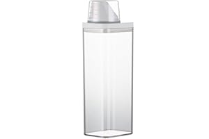 EMIIF Dispenser di detersivo per bucato, riutilizzabile, 1900 ml, contenitore per detersivo in polvere, sapone, detersivi, contenitore con misurino, per perline profumate / piccoli grani solidi