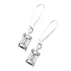 Corkscrew Wine Silver Charm Earrings